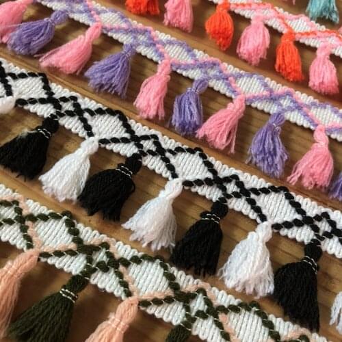 5 cm wide colorful tassel hanging ear fringe lace trim accessories lace skirt macrame lace