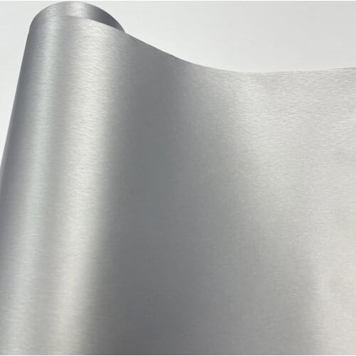 50cmx200/300cm Silver Brushed Aluminum Vinyl Wrap With Air Release Bubble Free Car Motorbike Sticker Wrapping