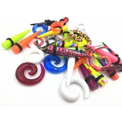 Free Shippment Lot200pcs Body Piercing -Acrylic Ear plug Ear Tapers Earlets Stretcher Mix Styles Cheapest Price Good Qaulity