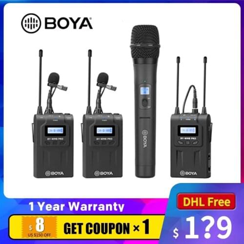 BOYA BY-WHM8 Pro Wireless Handheld Microphone WM8 Pro UHF Unidirectional Dynamic Mic Transmitter for Stage Film ENG Receiver