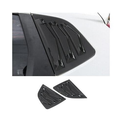 Black Rear Window Shutter Cover Trim 2pcs For Honda Fit Jazz 2014 - 2019