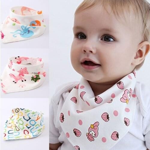 Double-Layer Snap Baby Bibs Triangle Infant Saliva Towel Drool Bibs for Boys and Girls Newborn Toddler Soft Cotton Scarf 69HE