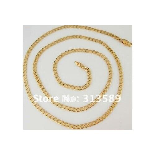 Foromance / 24" & 31"- YELLOW GOLD COLOR SOLID GP FILLED CUBAN CHAIN NECKLACE/Great Gift/Great Money Maker