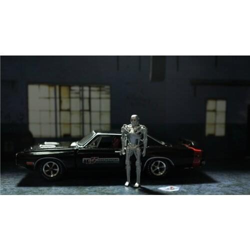 1:64 Scale Die-casting Resin Classic Movie Metal Skeleton Robot Model Commemorative Collection Toy Car Scene Layout