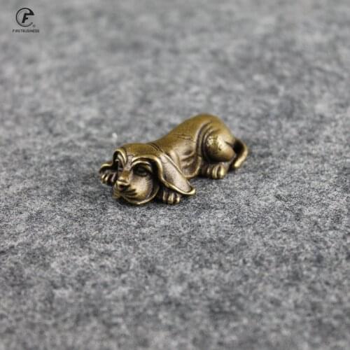 Copper Desk Ornaments pug dog Miniatures Figurines Handmade Retro Brass Animal Pet Dog Statue Home Decorations Accessories Craft