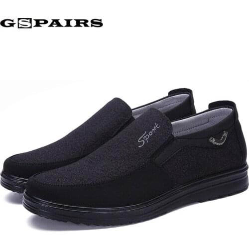 2020 Men Canvas Shoes Male Summer Black High Quality Casual Shoes Breathable Flat Shoes Hombre Large Size 38-48 Slip-on Loafer