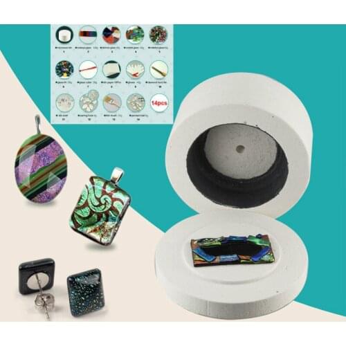 14pcs/set Extra Large Microwave Kiln Set Arts Crafts Sewing DIY Jewelry Glass Fusing Kilns for Ceramic Accessories