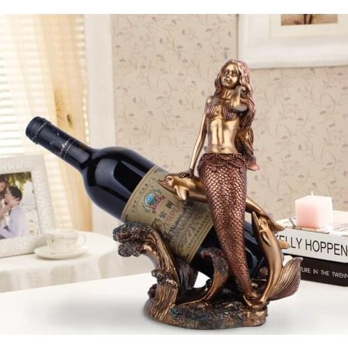 Tabletop Wine Racks Wine Bottle Holder for Countertop, Elegant Girl Figurines Collection Kitchen Decoration Wine Stand
