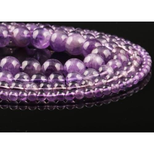 Natural Stone Amethysts Isolation beads Beading Round Loose Spacer Beads for Jewelry Making DIY Bracelet Necklaces 4 6 8 10mm