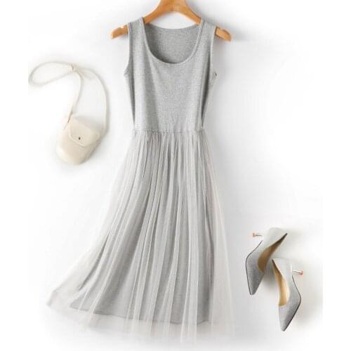 2021 New Plus Size Summer Dress Women Sleeveless Maxi Long Tank Dress Sundress Womens Sexy Party Tulle Mesh Dress