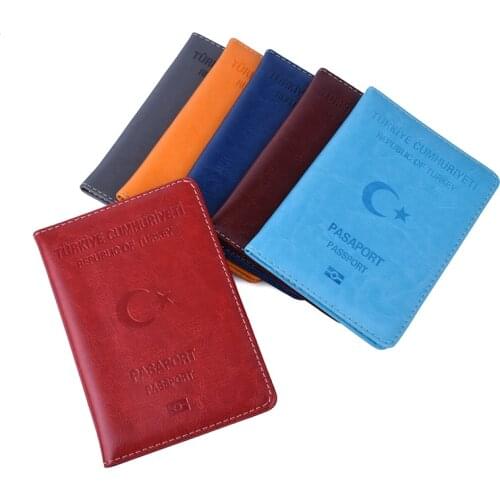 Turkey Passport Cover Women Men Passport Holder PU Leather Covers for Turks Travelling Organizer Passports