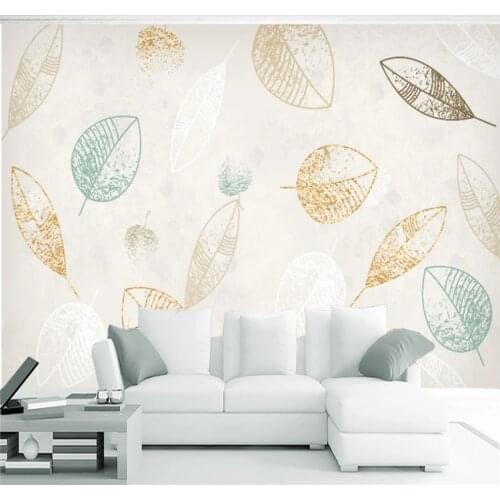 XUESU European retro modern minimalist hand-painted leaves Nordic background wall custom wallpaper simple fashion wall covering