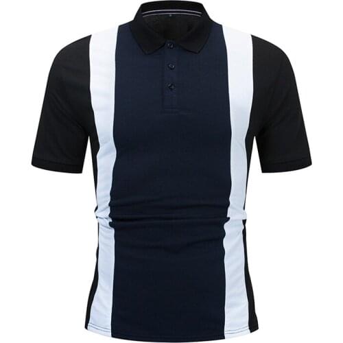 ONIROID 2021 Large size spring/summer casual fashion cotton new mens patchwork short sleeve polo shirt 539