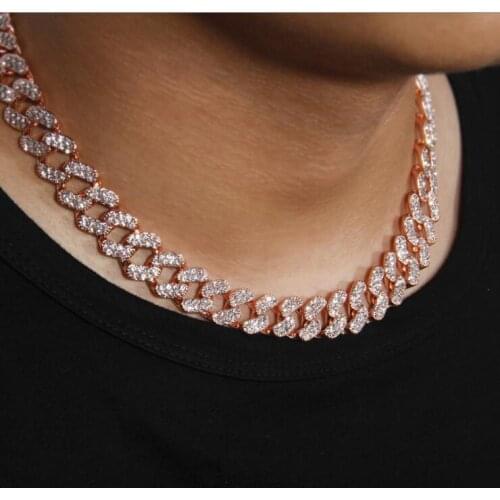 Rhinestone Single chain Cuban necklace