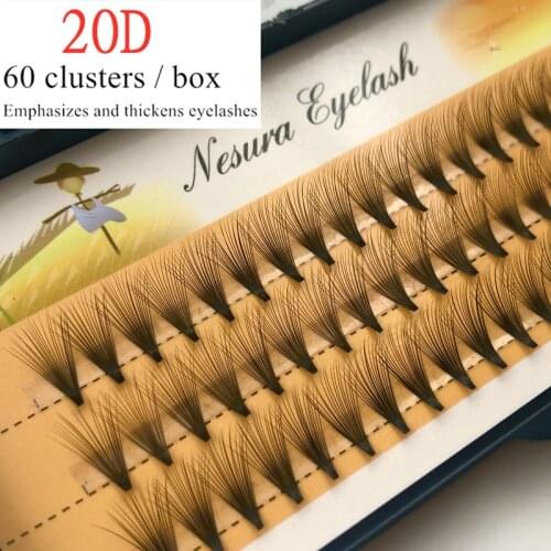 60 Bundle Mink Eyelash Extension Natural 3D Russian Volume Faux Eyelashes Individual 20D Cluster Grafting eyelashes Makeup Cilia