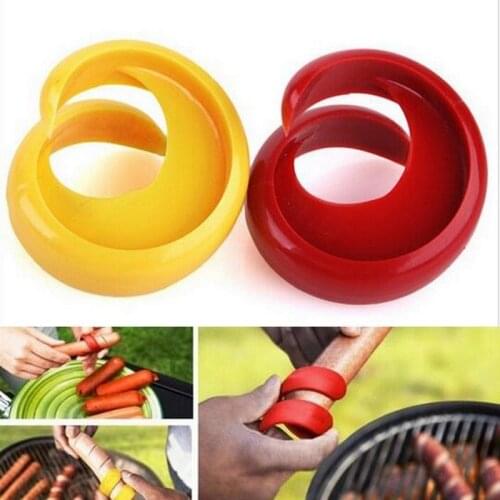 ANGRLY Manual Fancy Sausage Spiral Hot Dog Cutter Slicer BBQ Tools Lunch Box Japanese Knife Dinner Plates Sausage Slice Tool