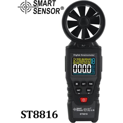Handheld Digital Anemometer Wind Speed Meter Air Volume Speed Scale Airflow Sensor Meter Measuring Range 0.3〜30m /s