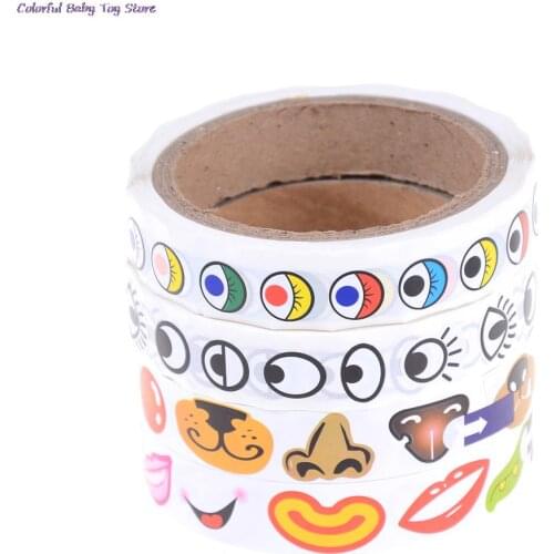 1 Roll Children DIY Craft Self-adhesive Paper Stickers Materials Roll Eye/Nose/Mouth