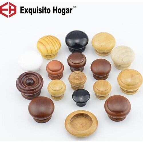 Drawers Wardrobe Small Hand Wooden Cabinet Handle Cupboard Door Round Cupboard Single Hole Wood Mushroom