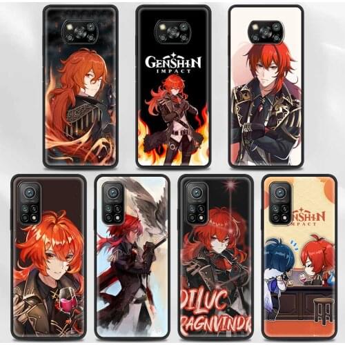 Genshin Impact Klee Diluc Game Phone Case for Xiaomi Poco X3 NFC Mi 11 Shell for Redmi Note 9S 8 Pro 9 7 8T 9C 9A Silicone Cover
