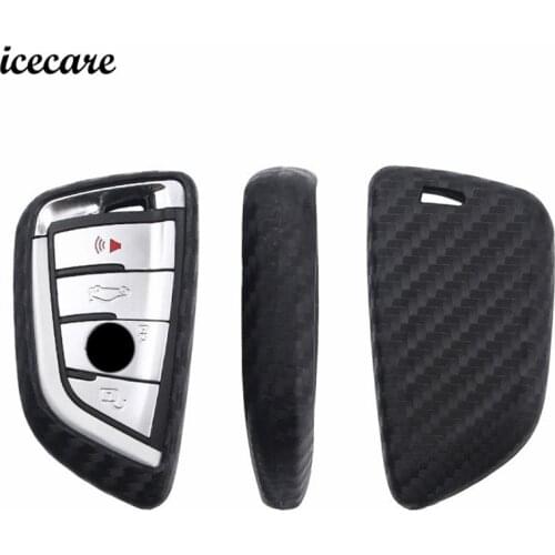 Remote Smart Silicone Carbon Fiber Car Key Case Cover For BMW F15 F48 X5 X6 1 2 5 7 Series 218i X1 X3 X4 540 740 For BMW F15 Key