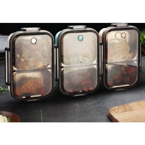 Japanese Lunch Box With Compartment 304 Stainless Steel Bento Box For Kids School Food Container Leak-proof Food Box