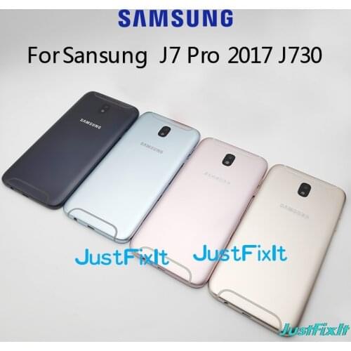 For SAMSUNG Galaxy J7 Pro 2017 J730 J730F SM-730F Back Battery Cover Door Rear Glass Housing Case Replace Battery Cover