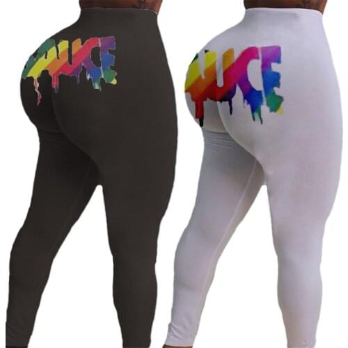 Fashion hot sale 2020 women reduction of age casual street style long pants elastic high waist letters little feet pants