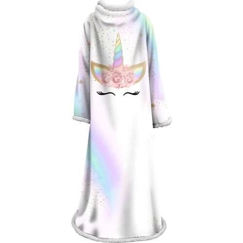 Unicorn Winter Thick Comfy TV Blanket Sweatshirt Solid Warm Blanket Adults and Children Fleece Weighted Blankets for Beds Travel