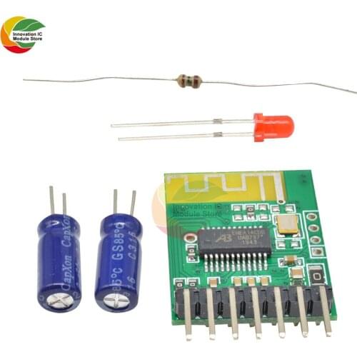 Ziqqucu Bluetooth 4.2 Receiver Audio Stereo Module 3.7V/5V Mono 7PIN Output Speaker Amplifier Board with Capacitor Resistor