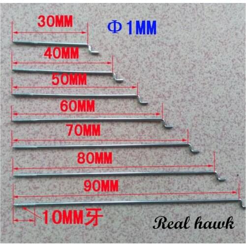 10pcs Z type D1.0mm With thread push rod Stainless steel wire push pull rod pushrod for rc part pull push connecting rod