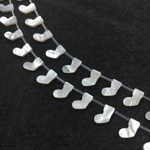 100pcs wholesale 8*13mm white Shoes Christmas Socks Loose Mother of pearl beads for women or man