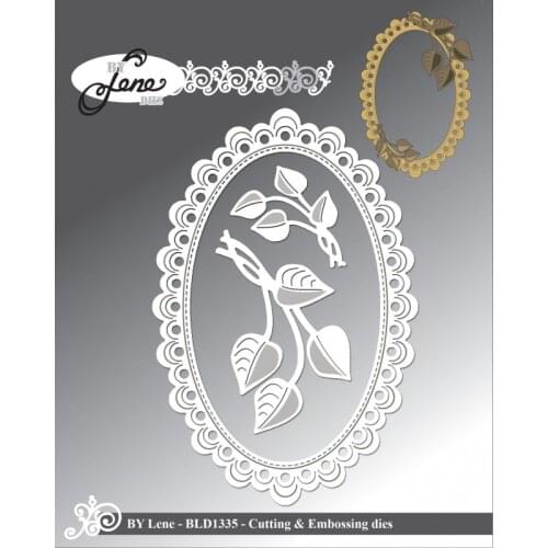 2021 AliliArts Metal Cutting Dies Frame with Leaves diy Scrapbooking Photo Album Decorative Embossing PaperCard Crafts Die