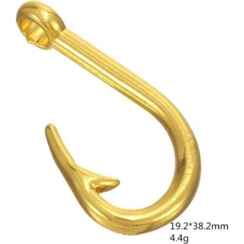 2021 NEW Zinc alloy rhodium and gold Color fish hook nautical metal pendant for jewelry making a charms for bracelets