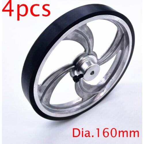 4 Pcs 50KG Load-bearing Wheel High Load Tires Big Metal Wheels For DIY Robot Smart Car Model OD 160mm Fit For 6/8mm Car Axle