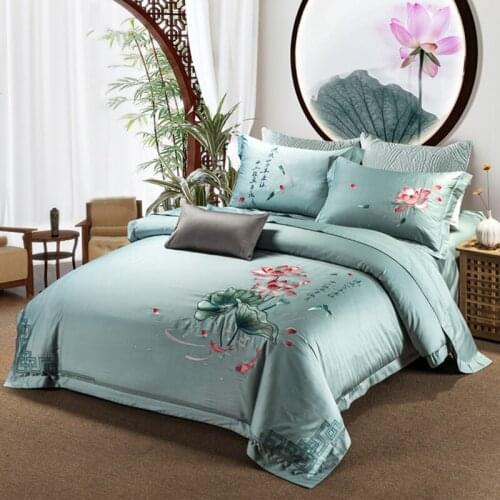 Happy sparrow diagram100% Cotton Sanding Printed Set Wedding Bed Sheet set Duvet Cover Pillowcase Queen King 4pcs