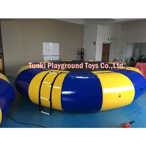 5 meters inflatable water sports trampoline with ladder