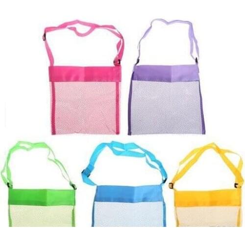 50pcs/lot 5 colors beach seashell storage bag wholesale blanks kids seashell bags Children mesh shell bag