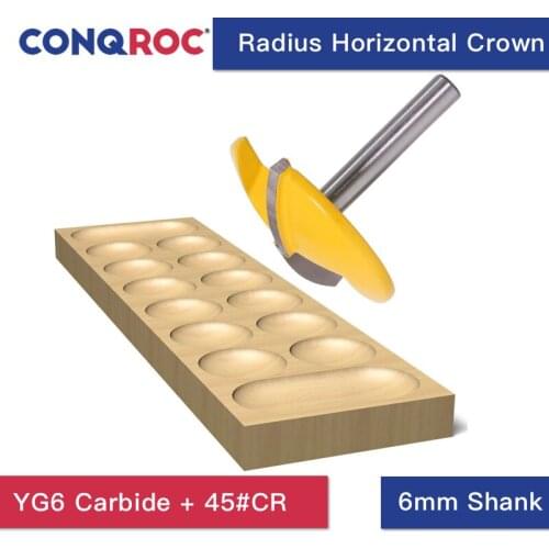 Diameter 44.5mm Radius Horizontal Crown Router Bit Woodworking Cutter Carving Knife 6mm Straight Shank