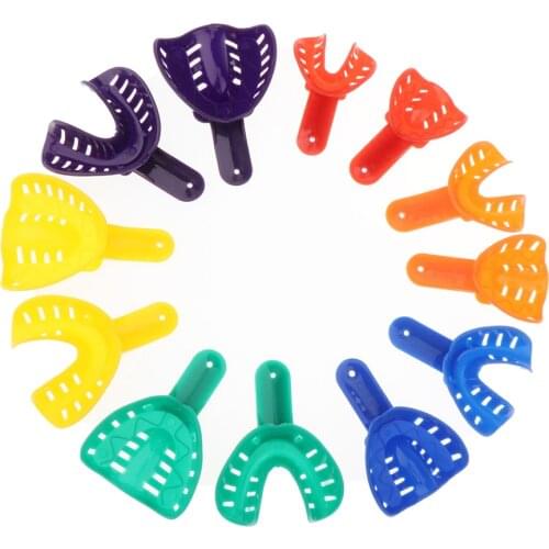 6 Pairs Colorful Impression Trays Plastic Teeth Holder