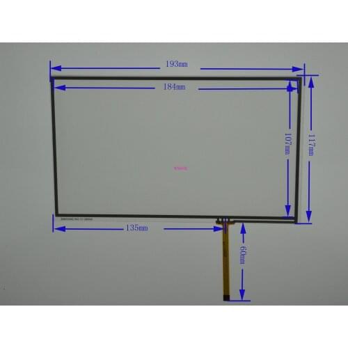 8-inch four-wire 193*117MM resistance touch screen compatible for GPS navigation display touch handwriting screen