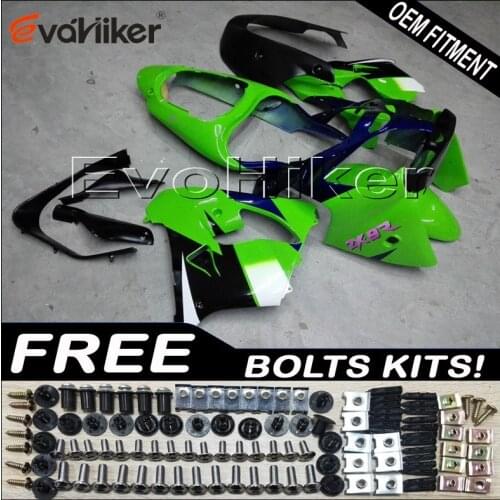 ABS Plastic Bodywork Set for ZX9R 2000 2001 green ZX 9R 00 01 ABS plastic motor panels kit Injection mold