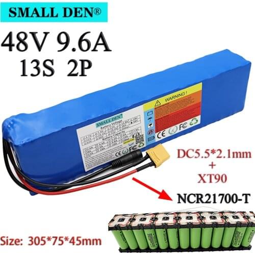 48V 9.6Ah NCR21700 Li-ion battery pack 13S2P 800W high power batteries 54.6V 10000mAh Ebike electric bicycle Scooter BMS XT90
