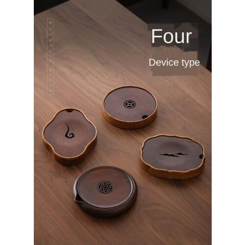 Chinese-Style Bamboo Pot Tray Water Storage Tea Table Bamboo Solid Wood Pot Mat Small Number Tea Tray Storage Kettle Tray