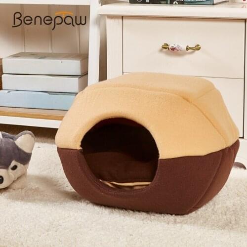 Benepaw 3 Colors Washable Dual-use Dog Kennel Hot Sale New Dog Bed High-quality Short Flush Cozy Pet House Coffee/Red/Blue
