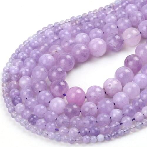Natural Purple Angelite Stone Beads Round Loose Spacer Beads For Jewelry Making DIY Bracelets Necklace 15'Strand 4/6/8/10/12mm