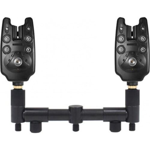 Fishing Rod Bite Alarm Holder 2 Head Telescopic Carp Fish Pole Buzz Bar Stand Telescopic Rod Bracket Fishing Tool Accessories 15