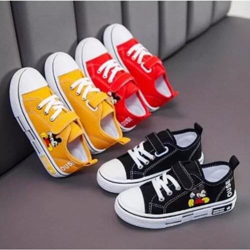 Disney Children Canvas Shoes Cartoon Mickey Mouse Girl Sneaker Breathable Fashion Kids Shoes For Boy Casual Shoes Student