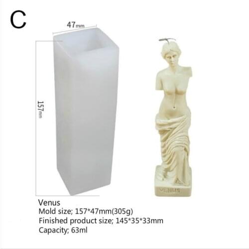 Diy Roman Column Silicone Candle Mold Venus Aroma Mannequin Candle Making Art Sculpture Model Wax Mold Crafts Gifts