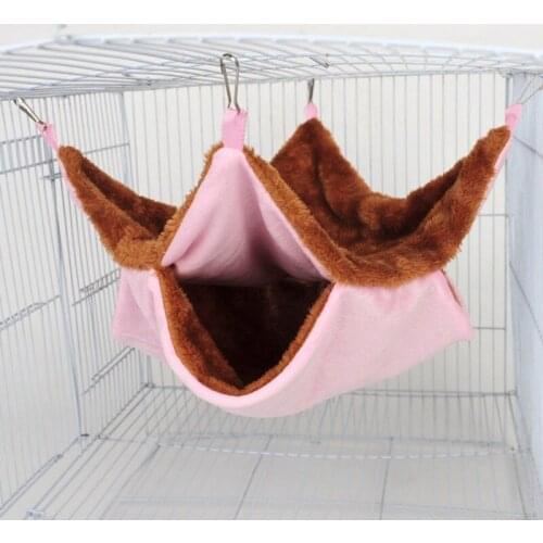 Hamster Hanging Double Thick Plush Warm Hammock Sleeping Bag Nest 35 * 35cm Green Large